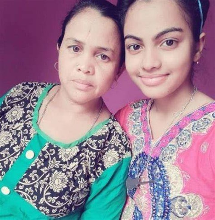 Beauty Khan with her mother
