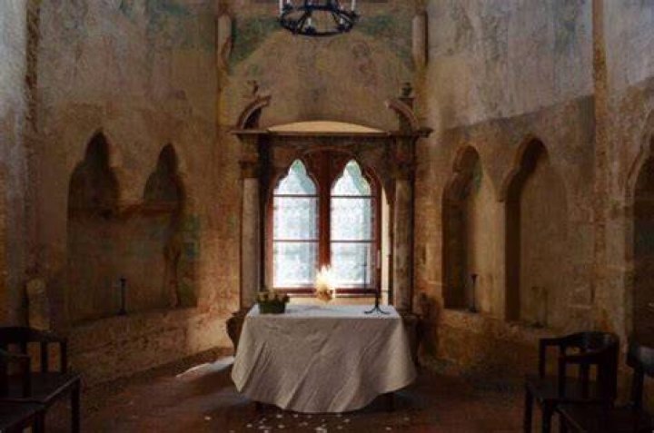 Chapel With Candle In Houska Castle