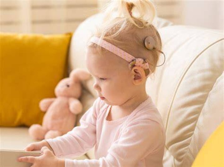 Child with a cochlear implant
