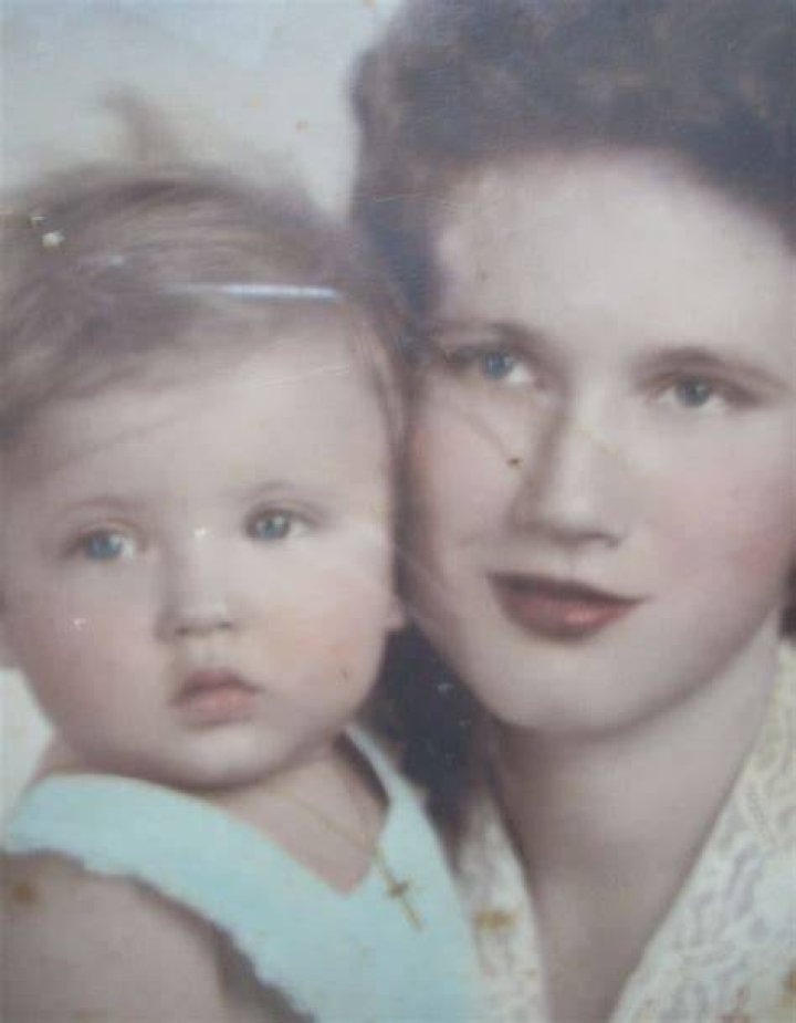 Heather Kovar with her mother during her childhood