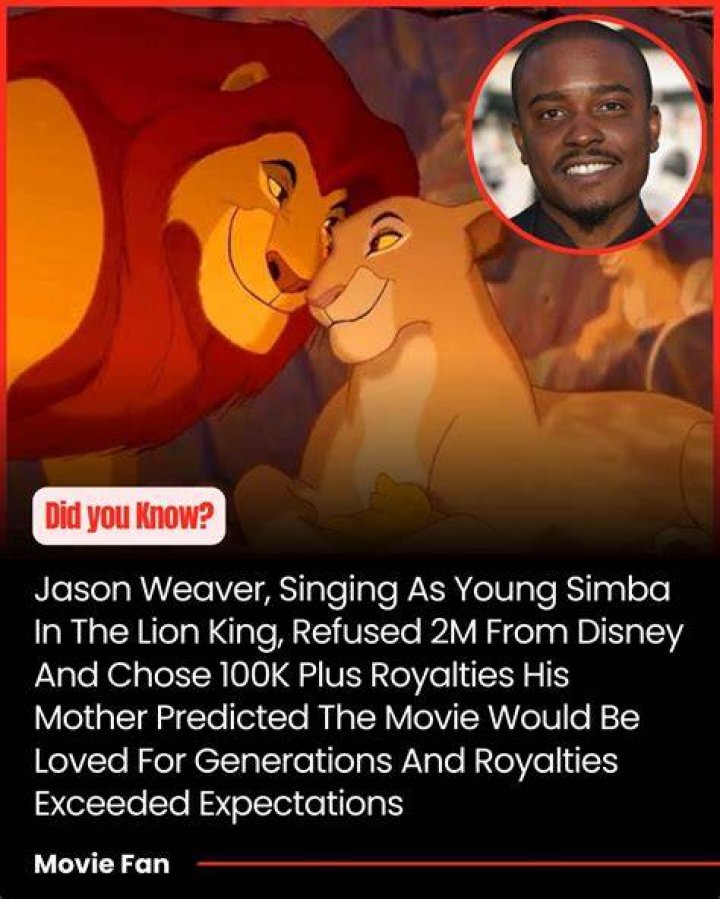 How much is Jason Weaver Lion King royalties?