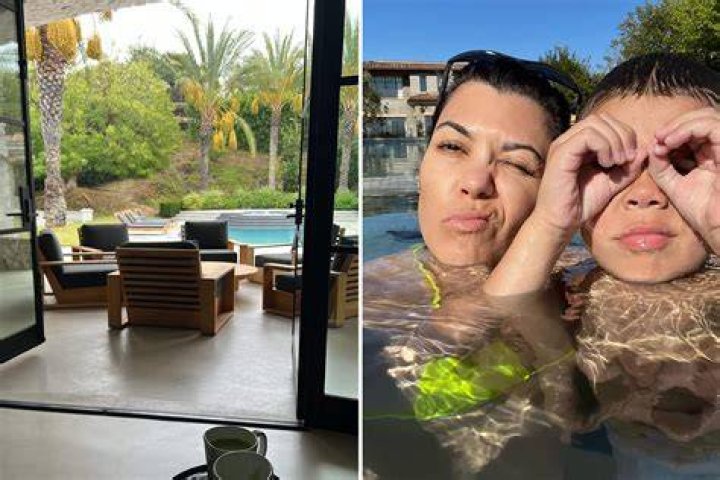 Kourtney Kardashian Decorates Her Backyard With a Giant-Sized Skeleton for Halloween