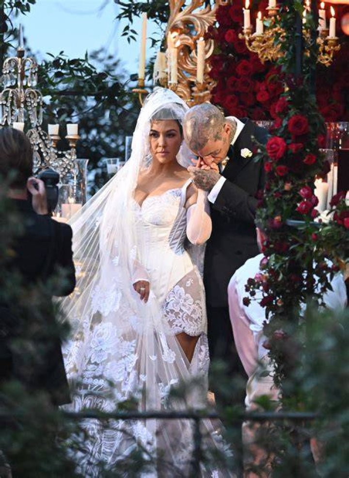 Kourtney Kardashian Wears Unique Wedding Dress at 2022 Travis Barker Wedding: See Photos
