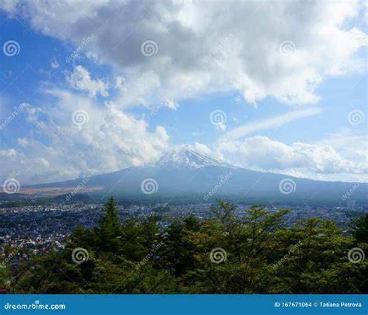 Mt Fuji Blue Sky Clouds
