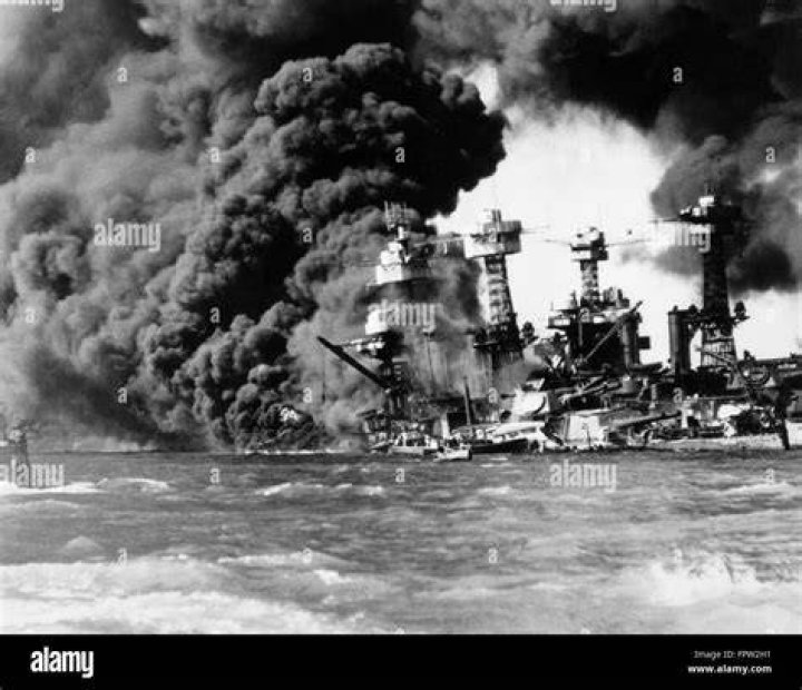 Pearl Harbor Burning Aircraft