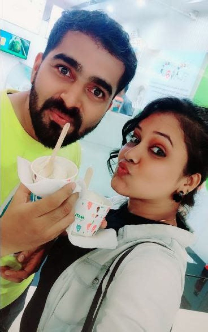 Priya Gamre with her friend