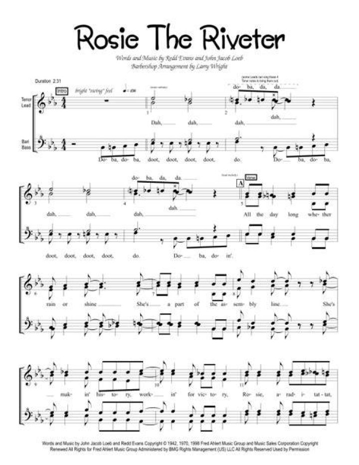 Rosie The Riveter Sheet Music