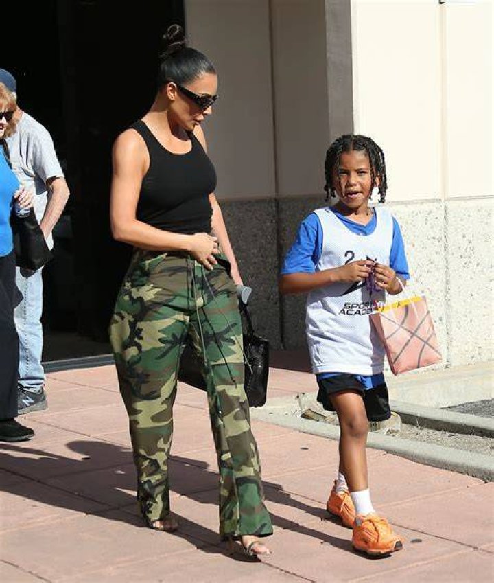 Saint West and his mom Kim Kardashian