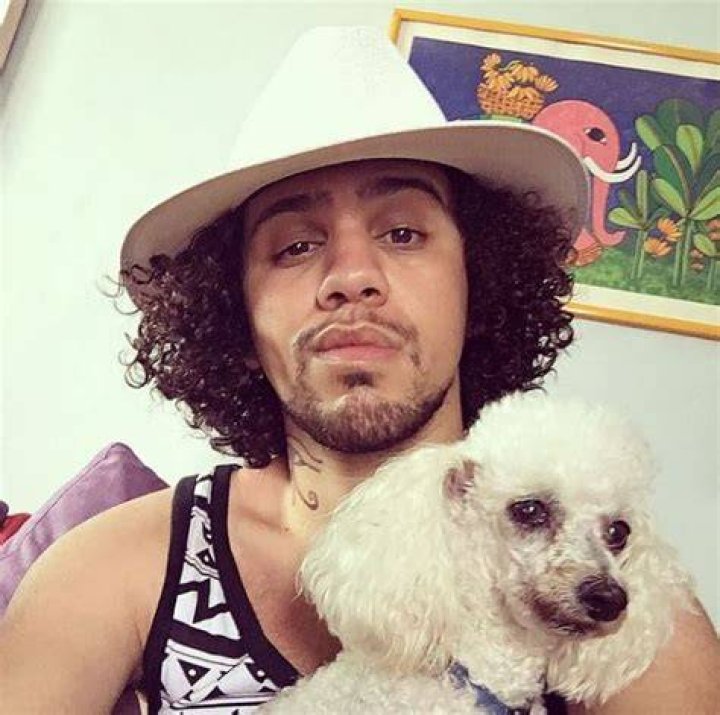 Samir Decazza with his pet dog