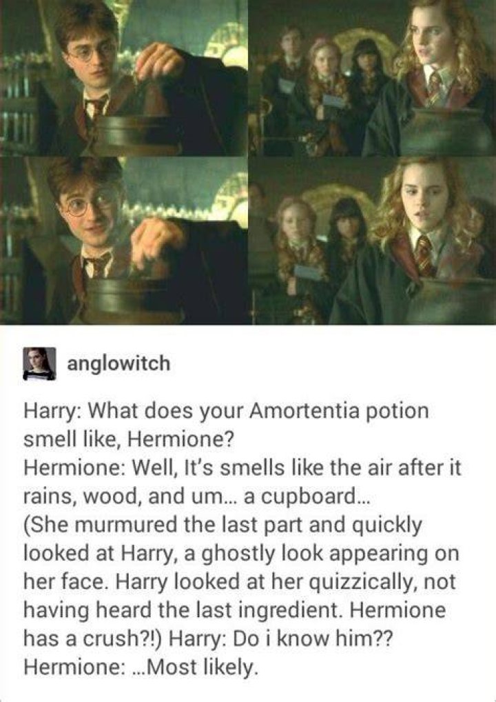 What does Hermione smell like in Amortentia?