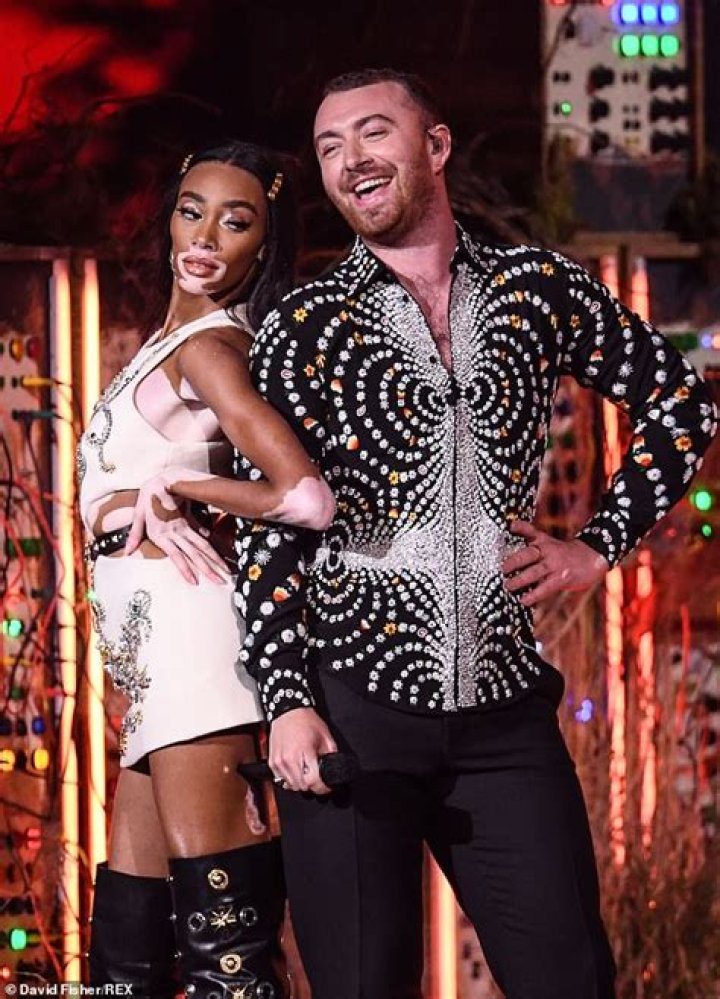 Winnie Harlow and Sam Smith on Stage
