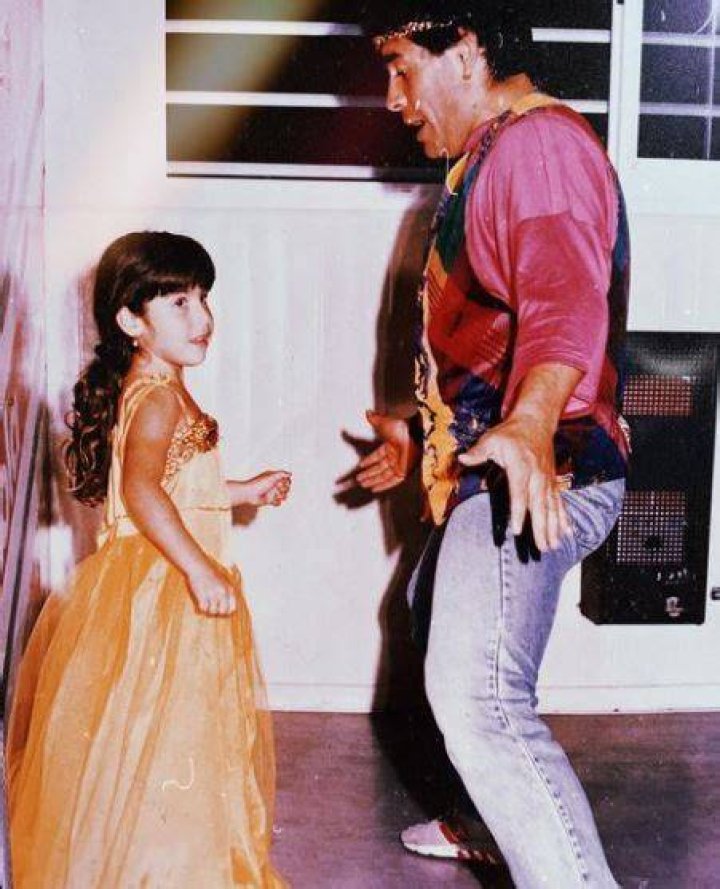 Young Giannina with her father Diego Maradona